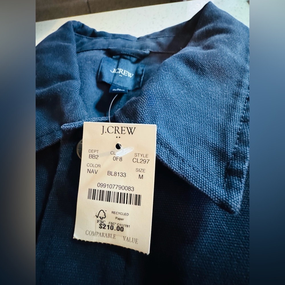J.Crew Men’s Cotton Chore Jacket / Shirt Jacket – Navy – Size M – NWT - Picture 4 of 9